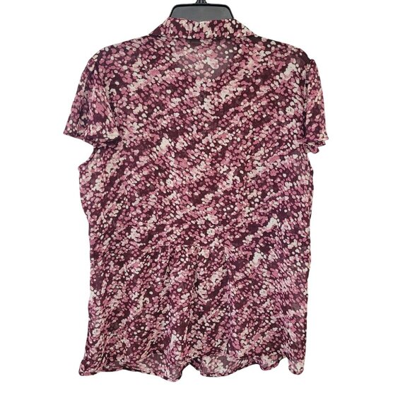 Apt 9 Pintuck Flutter Sleeve Blouse Womens 1X Semi Sheer Classy Silky Career - Picture 3 of 8